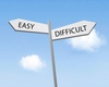 Skilt med ord (easy/difficult)