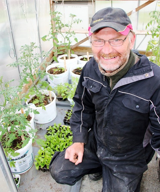 Torald Bergem i drivhuset